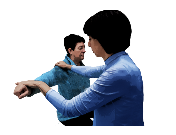 posizione per effettuare il test muscolare kinesiologico su cui si basa la tecnica